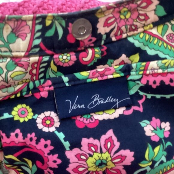 Vera Bradley Petal Paisley Woven Straw Bucket Tote Bag Beach Weekend - Picture 5 of 16